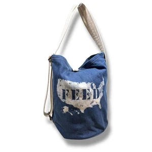 Feed USA For Gap Bucket Denim Canvas Beuteltasche Tasche verstellbarer Riemen - Bild 1 von 16