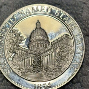 1854 2g6 Sacramento Capital # 0734 .925 Silver Round - Picture 1 of 5