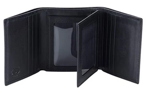 Leather Trifold RFID Wallet For Men With Flip Out ID Holder - Picture 1 of 8