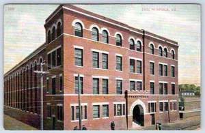 Postal antigua de la prisión de Norfolk Virginia VA 1914 - Imagen 1 de 2