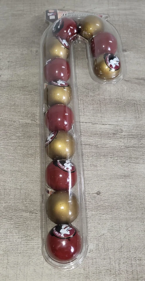 FSU Florida State University Semínolas Conjunto de 12 Adornos de Navidad NUEVO Foto 1 de 4