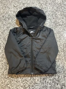 Nike Toddler 2T Black Bomber Jacket - Sportswear Wind Runner Fleece Lined - Picture 1 of 6