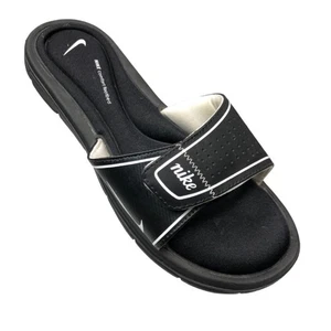 Sandalia Nike Comfort Slide negra blanca correa ajustable plantilla cómoda usada en excelente estado talla 10 - Imagen 1 de 8