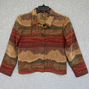 Don't Mess With Texas Damen Jacke S Southwest Kaktus Print Knopfleiste Gobelin - Bild 1 von 9