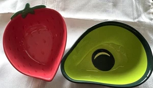 Tabitha Brown 2 Pc Appetizer Bowls Strawberry & Avocado Dish Set Stoneware - Picture 1 of 11