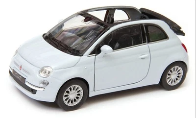 Welly 2010 Fiat 500C Baby Blue scala 1:34 1:39 auto pressofusa 4,5 pollici... - Immagine 1 di 4