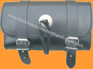 PLAIN LEATHER MOTORCYCLE BIKER TOOL BAG SMALL 9.5X5X3 - Picture 1 of 1