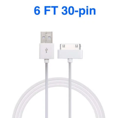 6FT 30pin USB Charger Data Sync Cable Cord For iPhone 3G/4/4S iPad 2 iPod nano - Image 1 of 4