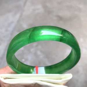 55,5 mm Natur Eisgrün Jadeit Jade Armband Burma Smaragd Jadeit Jade Armreif - Bild 1 von 15