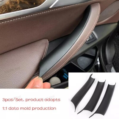 Black Inner Door Panel Handle Pull Trim Cover For BMW X5 X6 F15 F16 2014-2018 US Foto 1 de 4