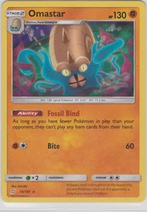 Pokemon TCG SM Team Up 76/181 Omastar Holographic Rare Card - Picture 1 of 1