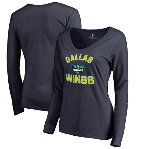 Women's Fanatics Branded Navy Dallas Wings Overtime Long Sleeve T-Shirt Cover