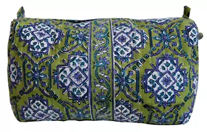 Hand Block Printed Toiletries Bag - Sevilla Kiwi - Medium 8"L x 6"H x 4"D - Imagen 1 de 2