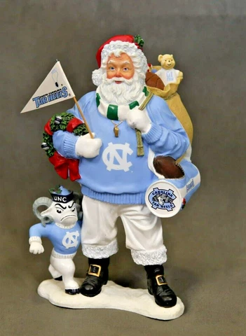 Danbury Mint UNC North Carolina Tar Heels Santa Ram Mascot Christmas NCAA 9” Cover