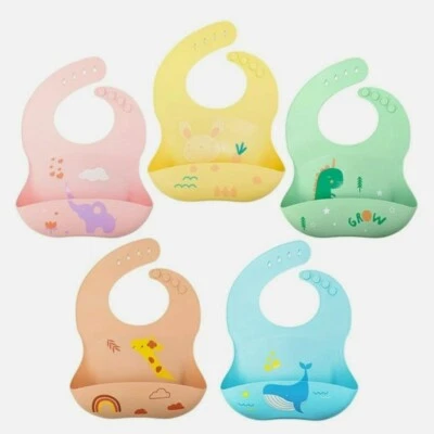 Babero de Silicona para Bebé Niña y Niño Impermeable, Apto para Lavavajillas Cómodo Foto 1 de 4