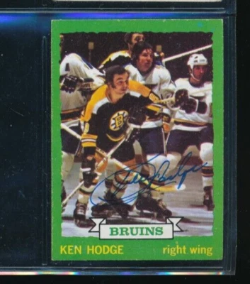 1973 Topps #133 Ken Hodge Boston Bruins Signed Autograph (DZ59) SWSW6 - Image 1 of 2