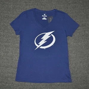 BNWT Fanatics Tampa Bay Lightning Womens Blue V-Neck T-Shirt (S) - Picture 1 of 2