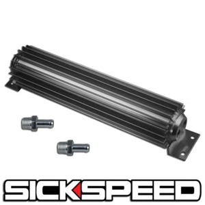 POLISHED 15 INCH ANODIZED ALUMINUM DOUBLE PASS FINNED OIL COOLER CAR TRUCK P4 - Picture 1 of 1