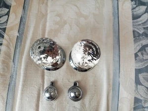 Pair Ice Faceted Crystal Door Knobs With Escutcheons RRP £75 - Picture 1 of 8