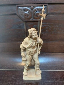 Nachtwächter Wachmann mit Lampe handgeschnitzt Holz Figur Handarbeit 37 cm! - Bild 1 von 8