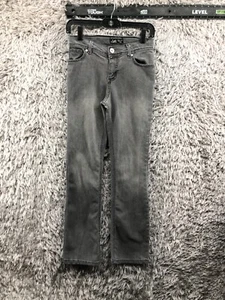 L.E.I. Chelsea Low Rise Boot Jeans Girls Size 16 Gray Medium Adjustable Waist - Picture 1 of 12