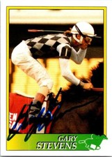 Gary Stevens autographed card (Horse Racing, Jockey, SC) 1993 Jockey Star #17