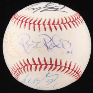 DIAMONDBACKS TEAM SIGNED BALL GONZALEZ KIRK GIBSON NIEVES KUBEL CAHILL BRENLY+12 - Picture 1 of 7