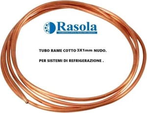 TUBO RAME COTTO 3X1mm NUDO PER SISTEMI DI REFRIGERAZIONE CAPILLARI AL METRO - Foto 1 di 1