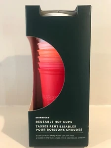 NEU Starbucks 2019 Winter Holiday Christmas Reusable Hot Cups 6 Pack Deckel Rottöne - Bild 1 von 5