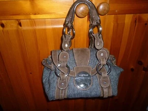 Karen Millen Tweed/Wool/Suede/Metal double handled bag - Picture 1 of 17