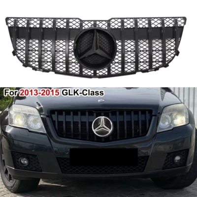LED Black Front Grille Grill W/Star For Mercedes Benz X204 GLK350 2013 2014 2015 - Image 1 of 4