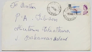 Bahamas Surcharged 4c on 3d Flamingo Bird Theme Stamp on Cover - Picture 1 of 2