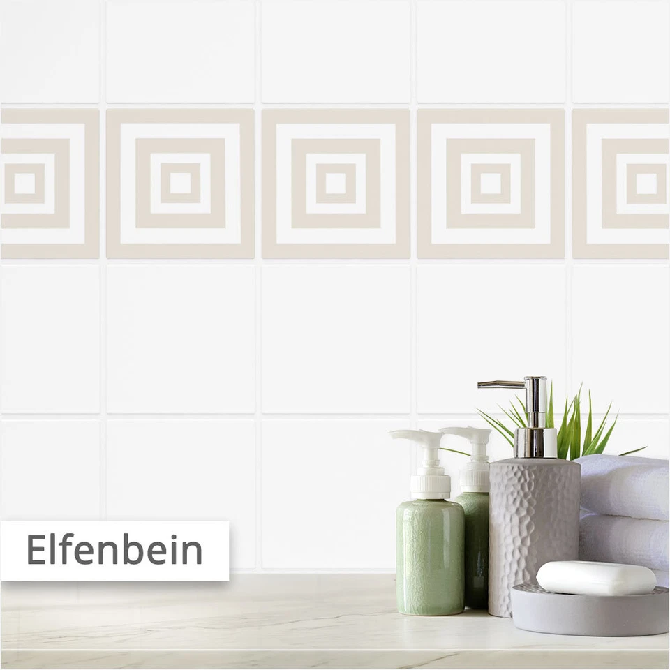 Fliesenaufkleber Tunnel Muster Elfenbein | Fliesenfolie für Küche & Bad - Bild 1 von 1