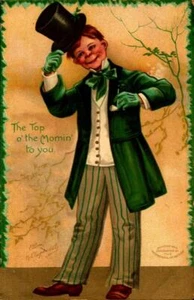FIRMADA ELLEN CLAPSADDLE-THE TOP O' THE MORNIN TO YOU-1908 POSTAL BK71 - Imagen 1 de 2