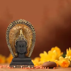 Zen Elegance 10-Inch Buddha Head Statue for Home - Picture 1 of 7