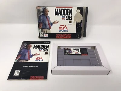 Madden NFL 98 SNES CIB Complete w/ Manual Tested and Working Super Nintendo - Image 1 of 4