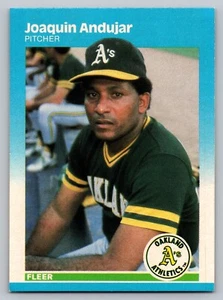 1987 Fleer JOAQUIN ANDUJAR Oakland ATHLETICS A's Baseball Card MLB #385 - Picture 1 of 2