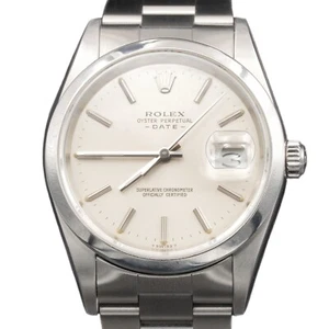 Mens Rolex Date Stainless Steel Watch Oyster Band Silver Dial NO HOLES 15200 - Picture 1 of 8