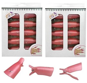 2pks High Quality Pink Acrylic UV Gel Polish Remover Clip Cap Manicure Tool - Picture 1 of 8