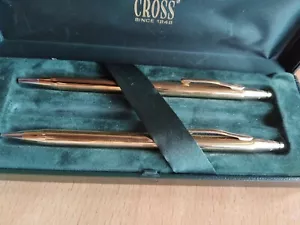 SET BOLÍGRAFO/PEN Y LAPICERO/PENCIL CROSS CENTURY ROLLED GOLD 18K - Imagen 1 de 12