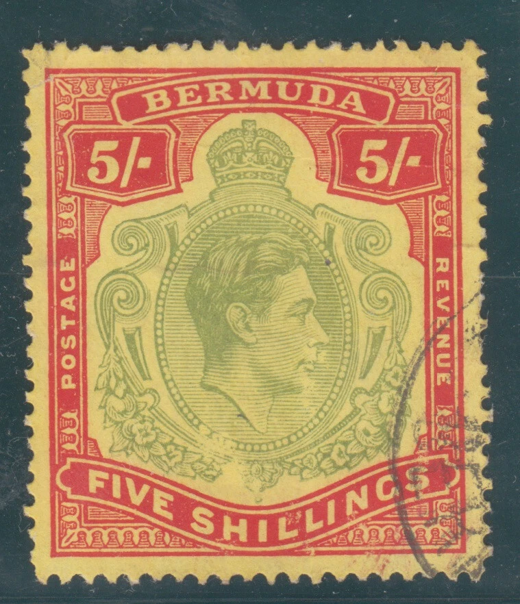 Bermudas 1944.   5 s - Chelín de Bermudas. Rey Jorge VI.  SC# 125a Foto 1 de 1