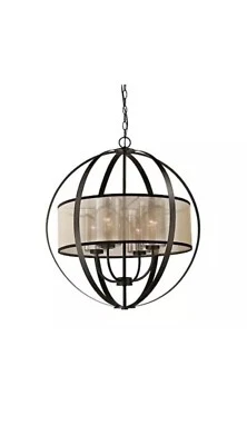 **EXCELENTE** Lámpara de araña en bronce frotado con aceite incandescente cuatro luces, 24 pulgadas Foto 1 de 4