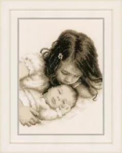 Diy Needlepoint Cross Stitch "Brother And Sister". Embroidery Kit. Unprinted - Picture 1 of 1
