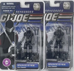 2X G.I. JOE RENEGADES 3 3/4" NINJA COMMANDO SNAKE EYES HASBRO 2011 - Picture 1 of 4