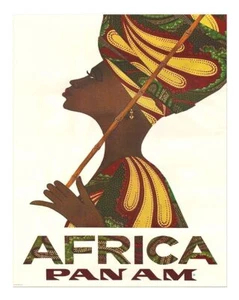 Cultural Africa Pan Am Airline Retro Wall Art Poster - 12X16/16X20/18X24/24X36 - Picture 1 of 7