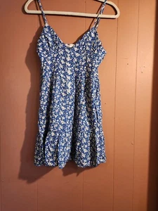 Romwe Girls Large (8/10) Blue w/Daisy Print Sundress - Picture 1 of 7