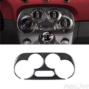 For 2012-15 Fiat 500 Carbon Fiber Interior Manual Climate Console Cover Trim - Picture 1 of 7