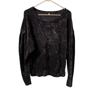 We the Free People Women's Crushed Velvet Top Size M Black Oversized Whimsigoth - Picture 1 of 5