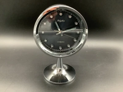 Rhythm Uhr Wecker Tulpenfuß 70er Alarm 2 Jewels anthrazit grau, Nr. 51111 retro  - Bild 1 von 4