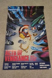 VINTAGE MARVEL COMICS ACTS OF VENGEANCE PROMO POSTER 1989 SELTEN CROSSOVER AVENGER - Bild 1 von 6